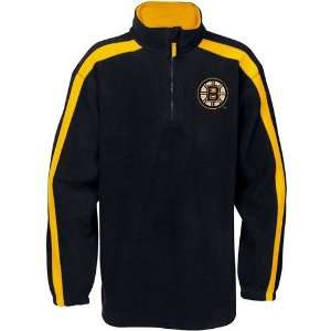 Majestic Boston Bruins Black Game Stopper 1/4 Zip Fleece Sweatshirt 
