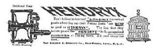 VINTAGE BRASS HENDRYX FLY FISHING REEL~PATD 1876&1888~VENTED SPOOL 