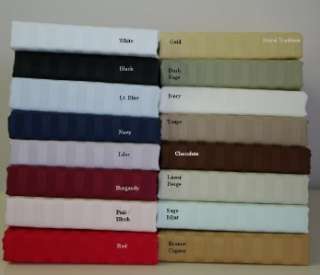 Egyptian Cotton 300TC TWIN XL 3 pc Sheet Set STRIPES; Several colors 