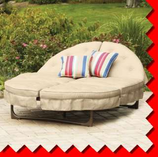 OUTDOOR SECTIONAL PATIO CHAISE LOUNGE DOUBLE RECLINER LOUNGER CHAIR 