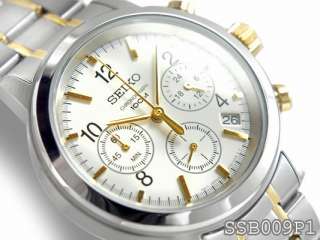Seiko Mens Chronograph Sports Quartz 100M Watch SSB009 SSB009P1 