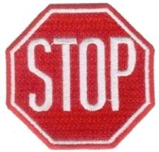 Stop Sign Embroidered Iron On Patch Applique wx0044  