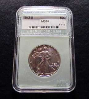 1942 D Walking Standing Liberty Silver Half Dollar BU  