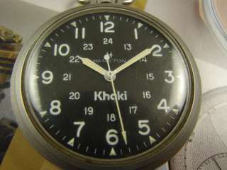 MINTY VINTAGE HAMILTON MILITARY STAINLESS STEEL 24 HOUR POCKET WATCH 