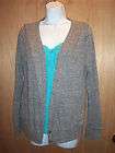 Forever 21 F21 Gray Boyfriend Lightweight Classic V Neck Cardigan 