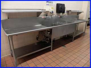 Commercial Industrial Stainless Steel Double Sink 13 Garbage Disposal 