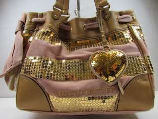 Juicy Couture Pink/Gold Sequin Stripe Daydreamer Tote/Handbag/Purse 