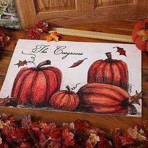  Personalized Autumn Pumpkin Welcome Door Mat Patio, Lawn 