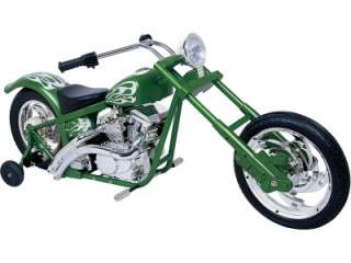   OPERATED ELECTRIC POWERED RIDE ON GREEN CHOPPER MOTORCYCLE BIKE TOY