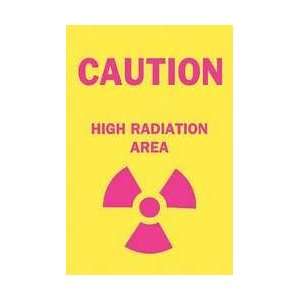 Caution Radiation Sign,10 X 7in,pink/yel   BRADY  