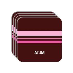 Personal Name Gift   ALIM Set of 4 Mini Mousepad Coasters (pink 