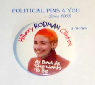 HILLARY CLINTON Pin Pinback Button 1992 campaign BILL  