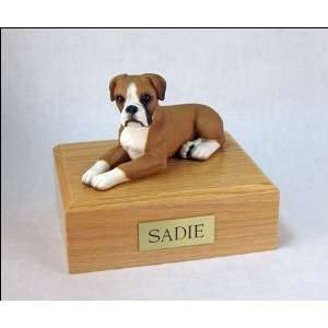 323 Boxer, Ears Down Sitting Dog Cremation Urn