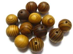 50 Natural Pattern Round Wood Beads~ Wooden Beads 25mm  