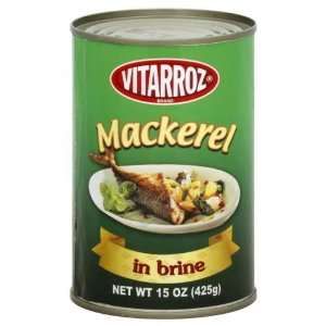 Vitarr oz, Mackerel In Brine, 15 OZ (Pack of 24)  Grocery 