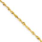 goldia 10 Inch 10k Yellow Gold 1.5mm Diamond Cut Extra Lite Rope Chain 