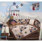   American Khaki & Brown Suede Crib Nursery Bedding Set 10 pieces