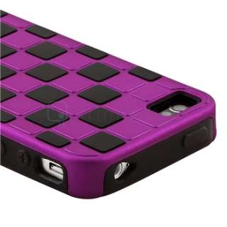   Checker Hard Snap on Case+PRIVACY Filter Protector for iPhone 4 4S