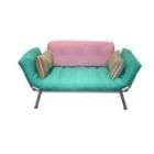 American Furniture Alliance Teal Pink Candy Mali Soft/Cushion Futon