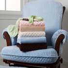 Luxe Basics Standard Glider Chair Cover in Minky Fur   Color Soft 