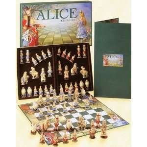  Alice in Wonderland Hand Painted Theme Chess Set Toys 