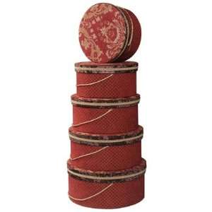 Bacara Largest Hat Boxes with Braid and Cord, Lined ( Set of 5 