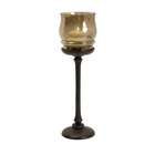   Iron and Iridescent Champagne Colored Glass Votive Candle Holder 14