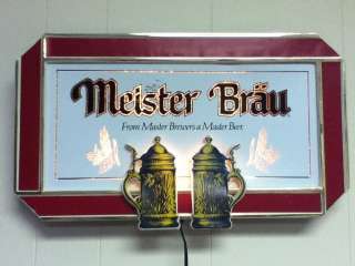 MEISTER BRAU BEER LIGHTED OLD BREWERY ADVERTISING PUB BREWING VINTAGE 
