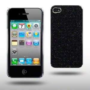  IPHONE 4 DIAMANTE DISCO BLING BACK COVER BLACK BACK SILVER 