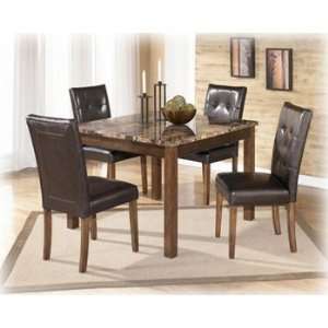  5 Piece Dining Room Table Set in WarmBrown Finish By 