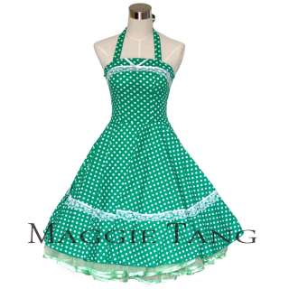 50s 60s Vintage Polka Dot Swing Jive Rockabilly Dress  
