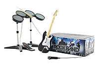 XBox 360 Rock Band 1 NEW Drums Game Mic w/Used Guitar Bundle Set RB 