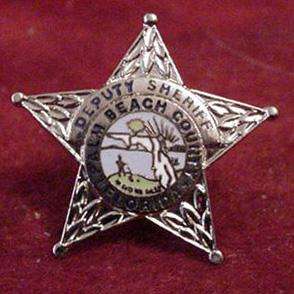 Silver Palm Beach County Deputy Sheriff Badge mini  