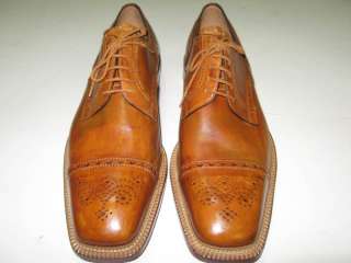Lidfort Mens Captoe Dress Shoe, TAN Size 16  