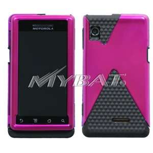 Verizon Motorola A855 Droid Solid Metallic Hot Pink with Black Diamond 