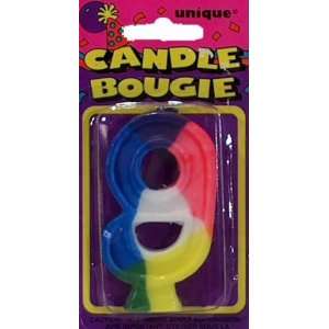  Rainbow Numeral Candle #9 Toys & Games