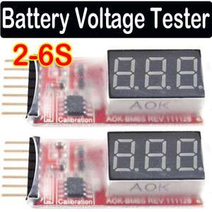 2x Li Po Battery Voltage Indicator Checker Tester 2S 6S  