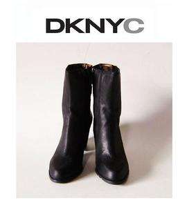 DKNY KELDA Ladies Black Wax Leather Boots Shoes   B3903547  