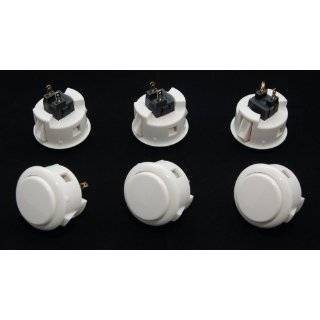 pc Set of White Sanwa Push Buttons OBSF 30 W
