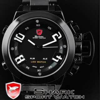 SHARK Digital LED Quartz Men Sport Day Army ALARM Watch  