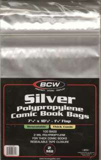 1,000) BCW RESEALABLE THICK COMIC BOOK SILVER AGE BAGS  