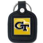 Siskiyou Georgia Tech Yellow Jackets Leather Square Key Ring   NCAA 