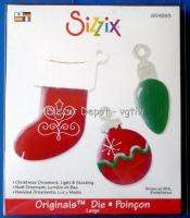 New Sizzix ~CHRISTMAS ORNAMENT LIGHT & STOCKING~ Die  