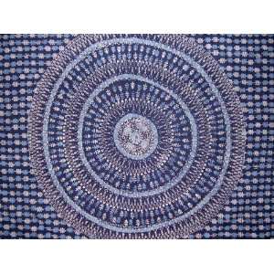 Batik Tulsi Leaf Tapestry Versatile Home Decor Blue 