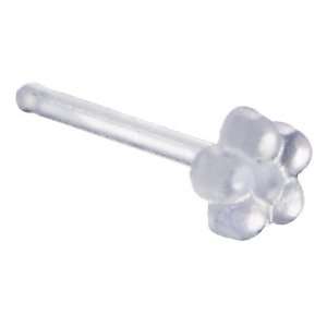  Clear Acrylic Flower Nose Bone Retainer Jewelry