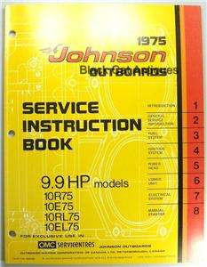 1975 OMC Johnson Outboard Motor Service Instruction Manual 9.9 HP 