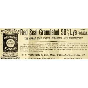   Lye Tomson Philadelphia Potash Soap   Original Print Ad Home