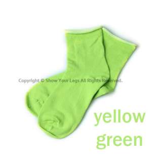 COTTON ANKLE SOCKS 21 colorful womens ladies rolled up solids girls 