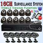 16CH H.264 DVR Security CCTV System 1/3 Sony CCD In&Outdoor Cameras 