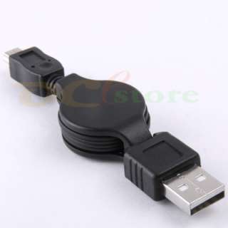 USB 2.0 A to Mini B Retractable Cable Sync Charge Cord  